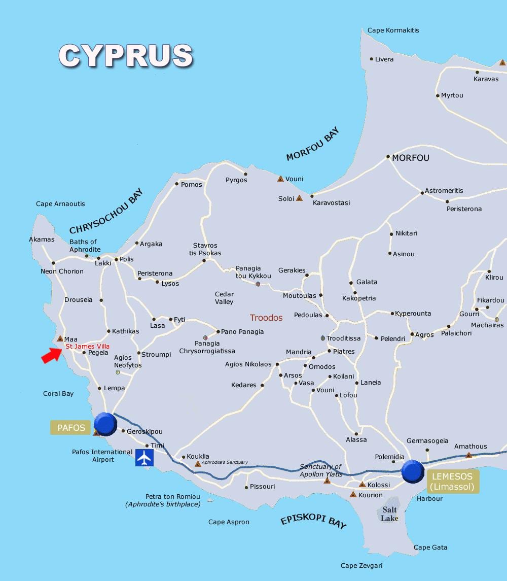 Քարտեզ Корал Bay Կիպրոս