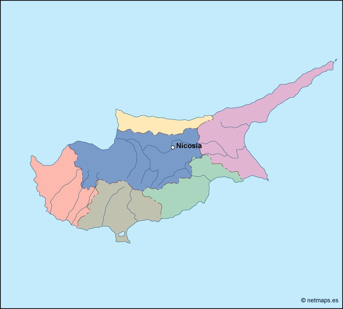 Քարտեզ Կիպրոսի վեկտոր