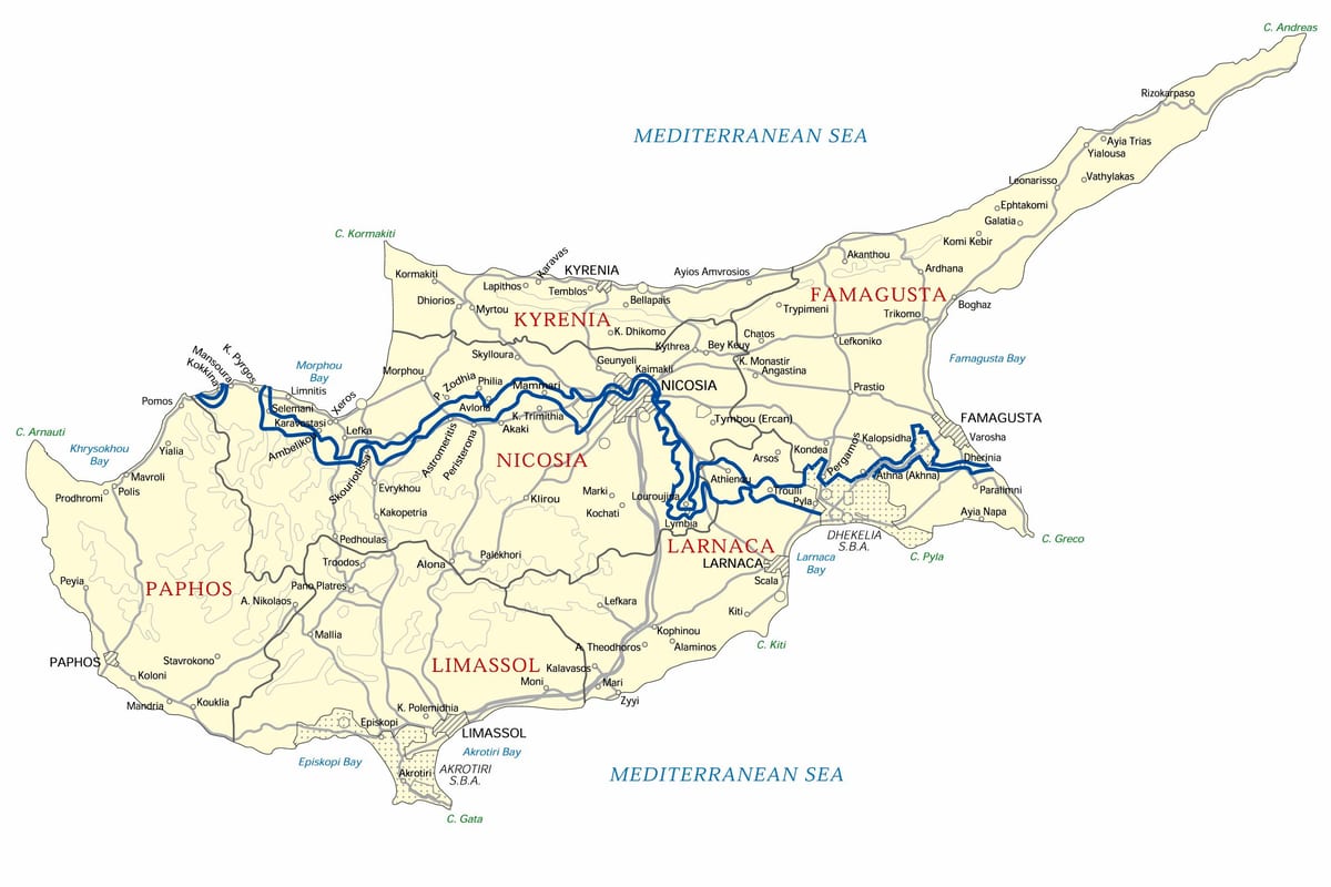եվրոպական համալսարան Կիպրոսի քարտեզի վրա