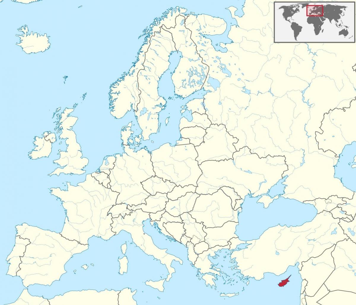 Կիպրոսի աշխարհի քարտեզի վրա