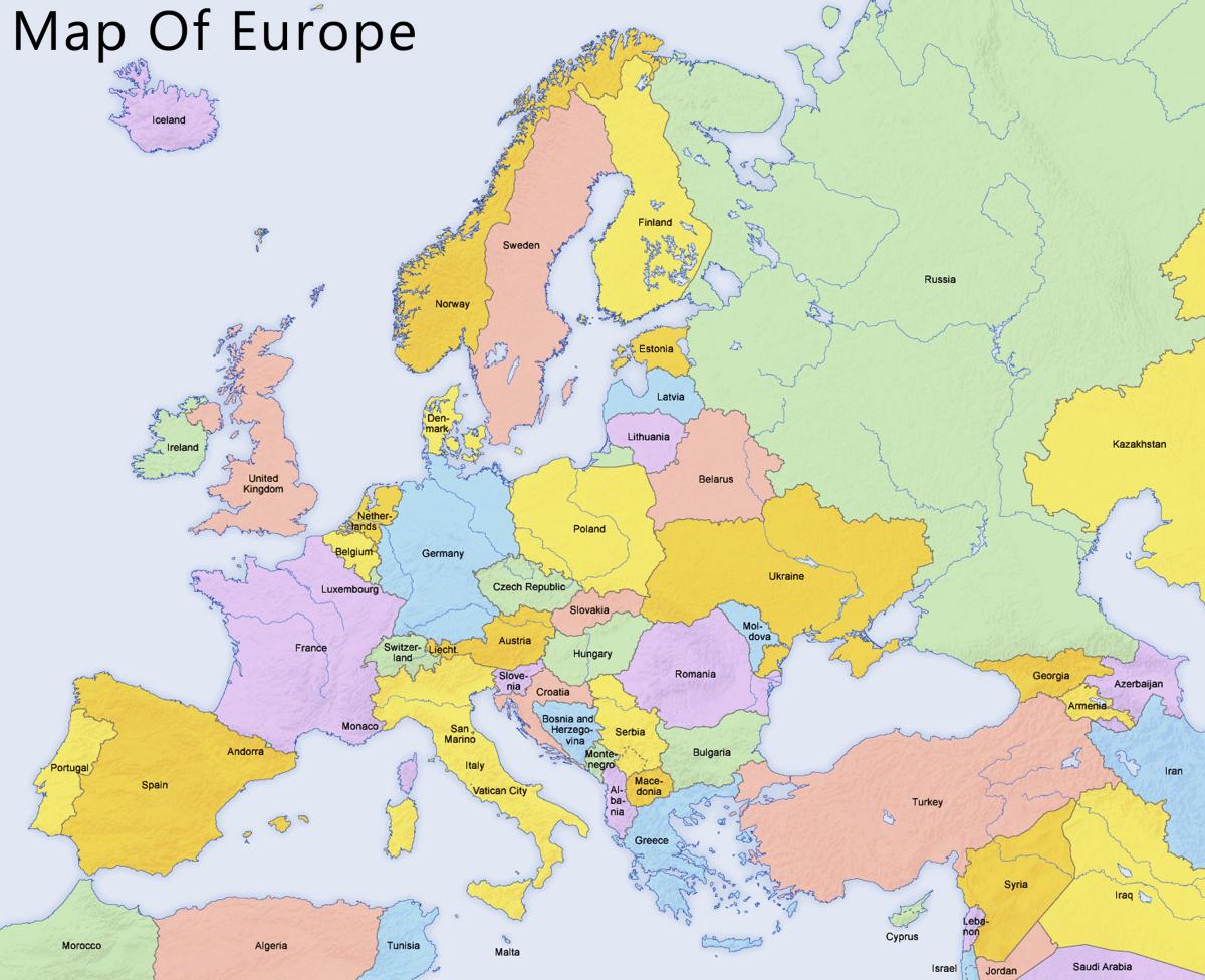 Քարտեզ Կիպրոսի եւ շրջակա երկրների