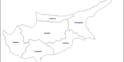 Քարտեզ Կիպրոսի ուրվագիծը